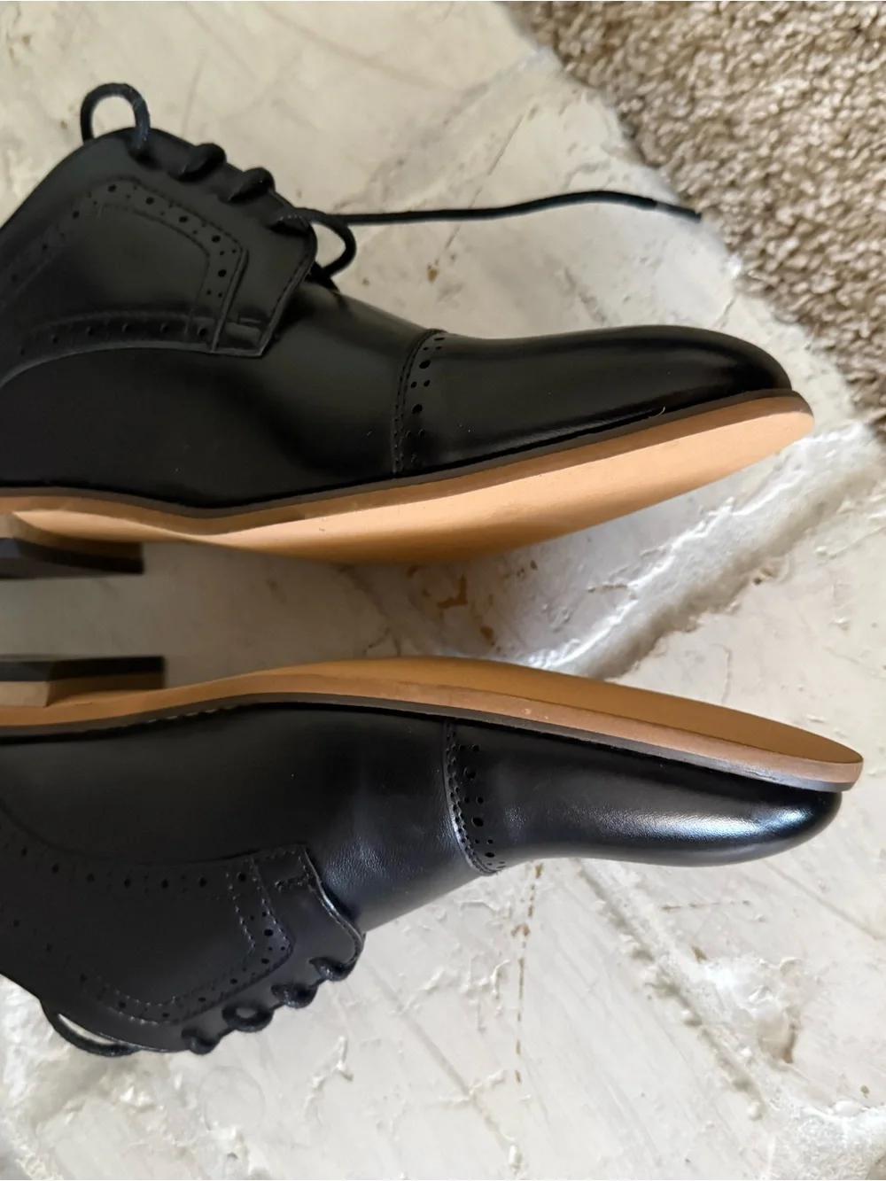 Stacy Adams Black Cap-Toe Derby Dress Shoes